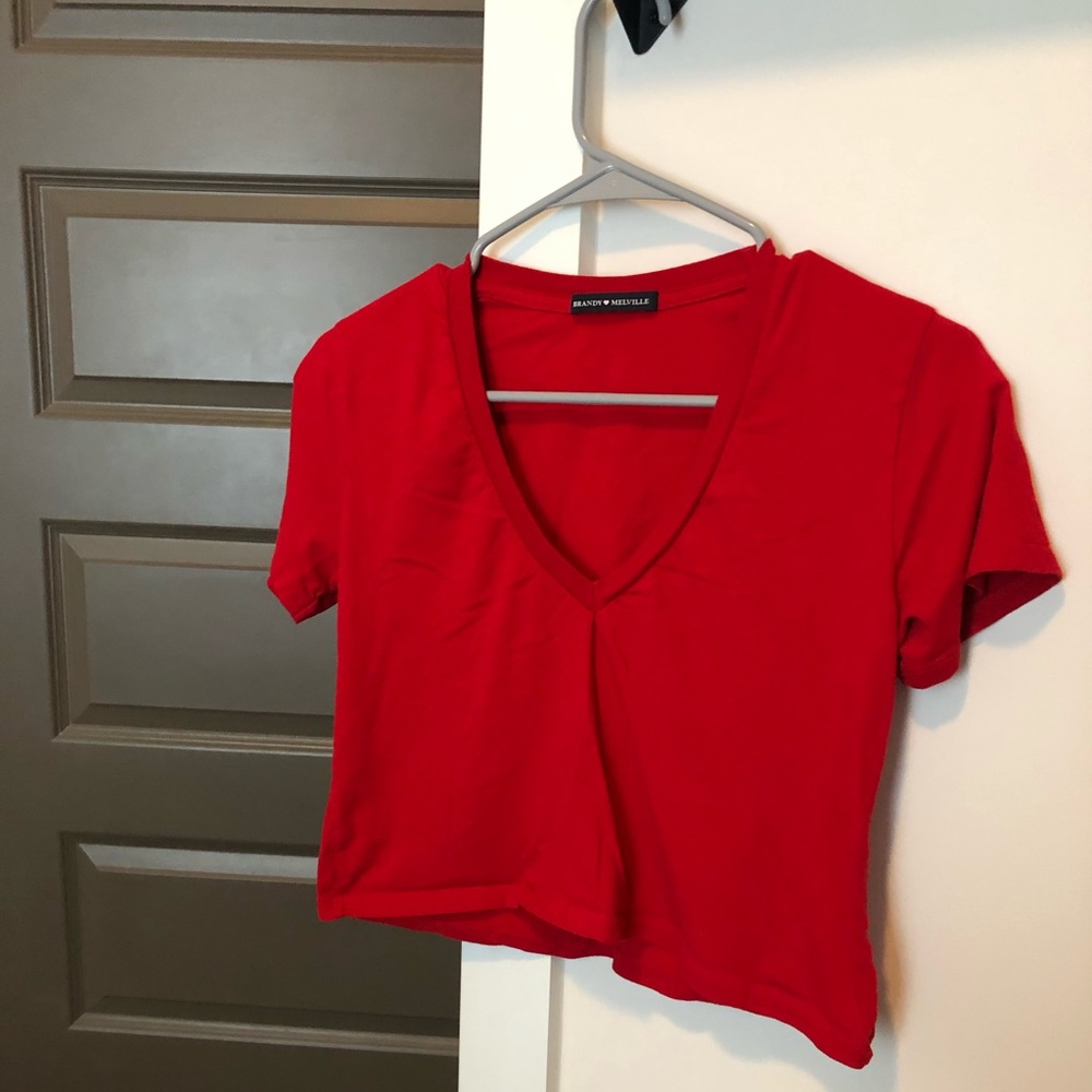Brandy Melville red crop top